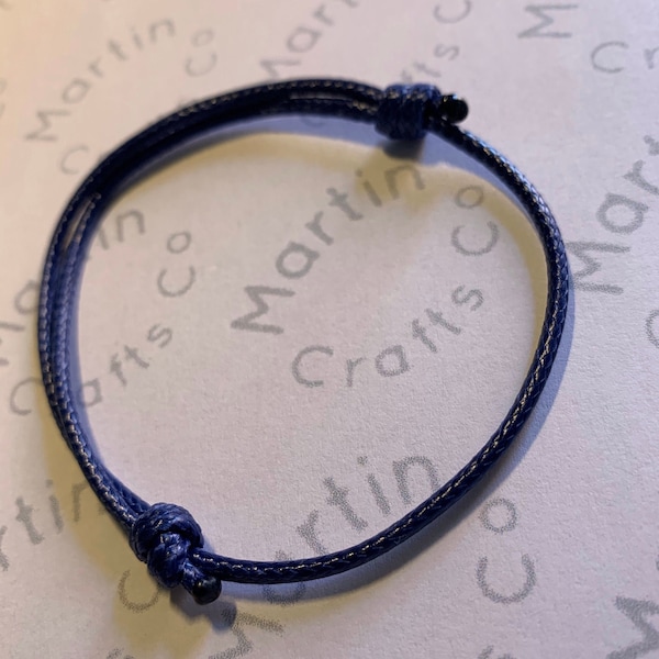 Waxed Cotton Surfer Bracelet - Blue