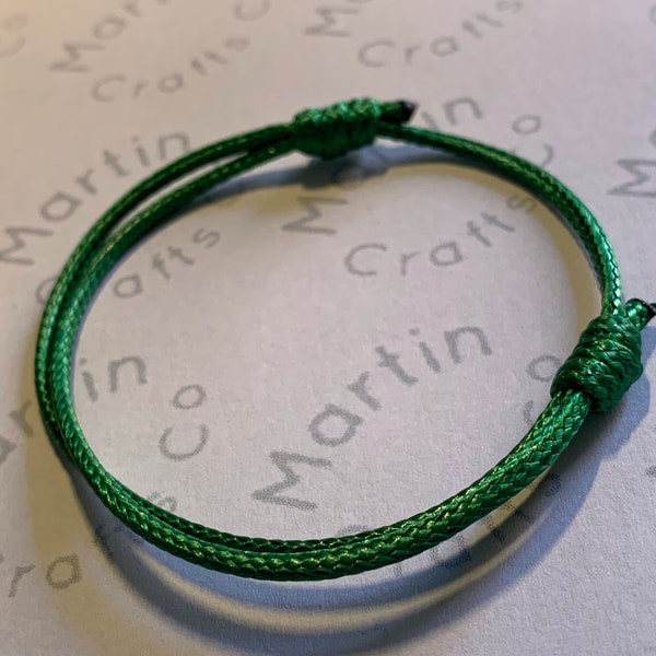 Waxed Cotton Surfer Bracelet - Green