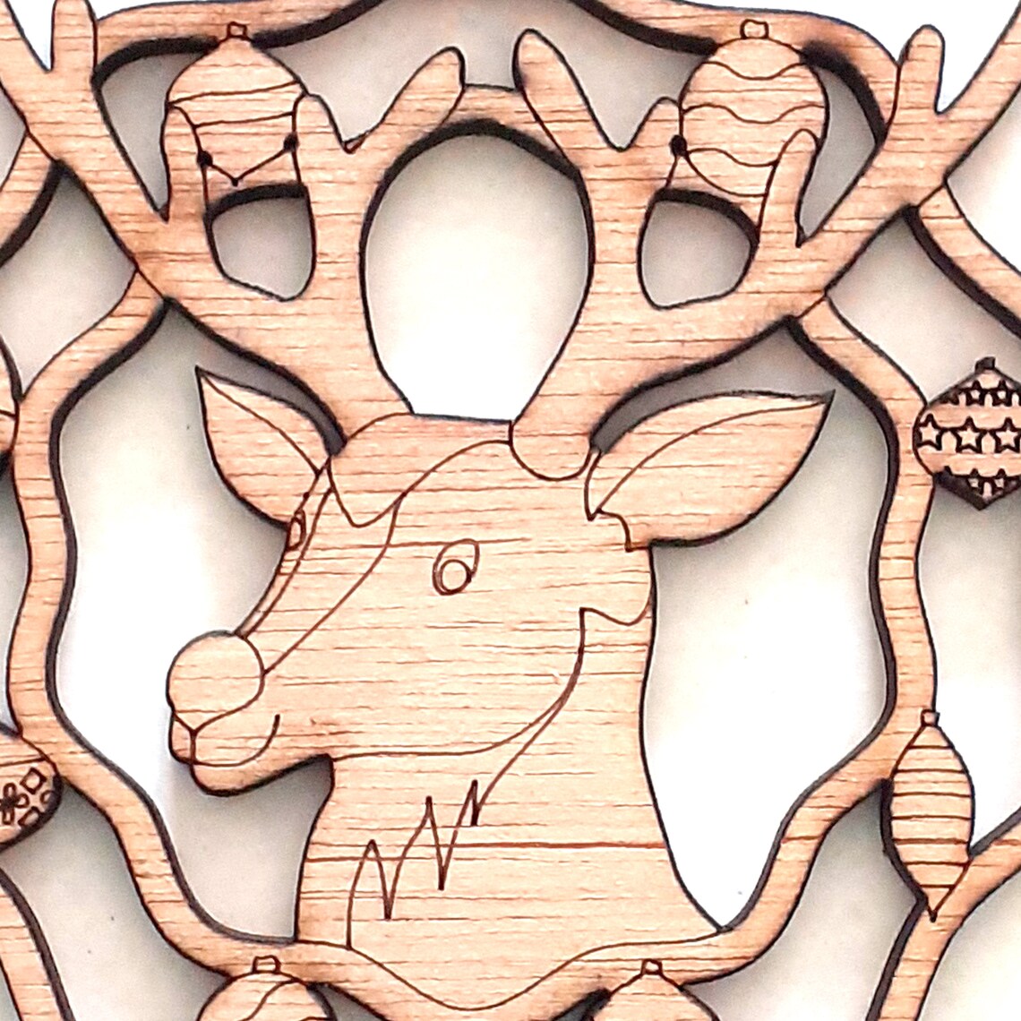 Christmas Ornament Reindeer Laser Cut File Etsy