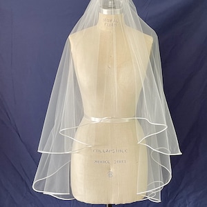 Satijn Lint Edge Bruids Bruiloft sluier