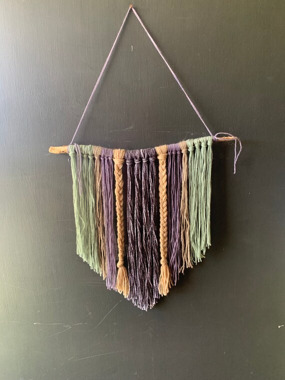 Boho Yarn Wall Hanging Decor Pastels Etsy Canada