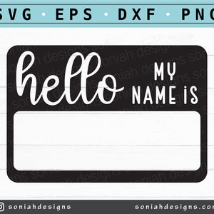 Hallo mein Name ist SVG - Name Badge svg - Hallo mein Name ist Cut Datei - Digital Download, Cut File für Cricut, Silhouette Cut Files, PNG Clipart