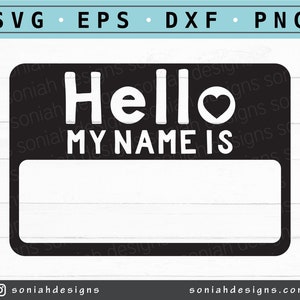 Hallo mein Name ist SVG - Name Badge svg - Hallo mein Name ist Cut Datei - Digital Download, Cut File für Cricut, Silhouette Cut Files, PNG Clipart