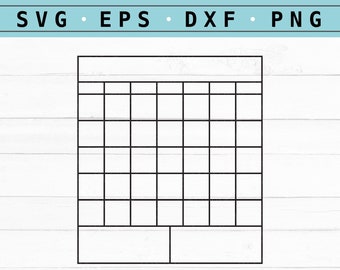 Blank Monthly Calendar SVG – Cricut & Silhouette Cut Files (Digital Download)