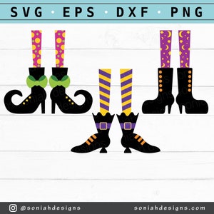 Stivali da strega SVG - Gambe da strega Svg - Stivali da strega di Halloween - Pacchetto - Download digitale, PNG, File di taglio per Cricut, File di taglio Silhouette