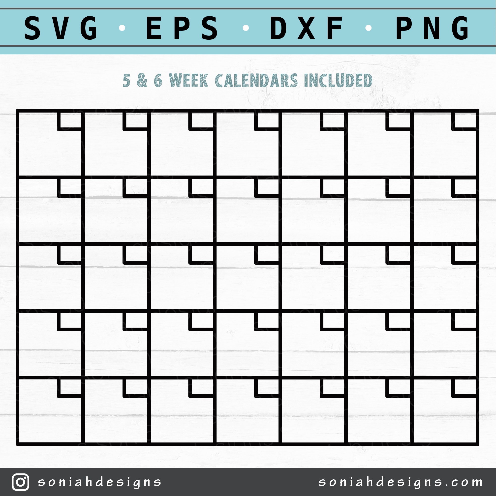 Calendar SVG - Monthly Calendar - Blank Calendar Svg - Calendar Cut ...
