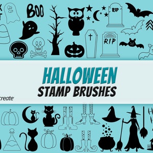 Halloween Procreate Stamp, Procreate Stamp Brushes, Stamp Brushes for Procreate, Halloween Procreate Brushes, Commercial Use