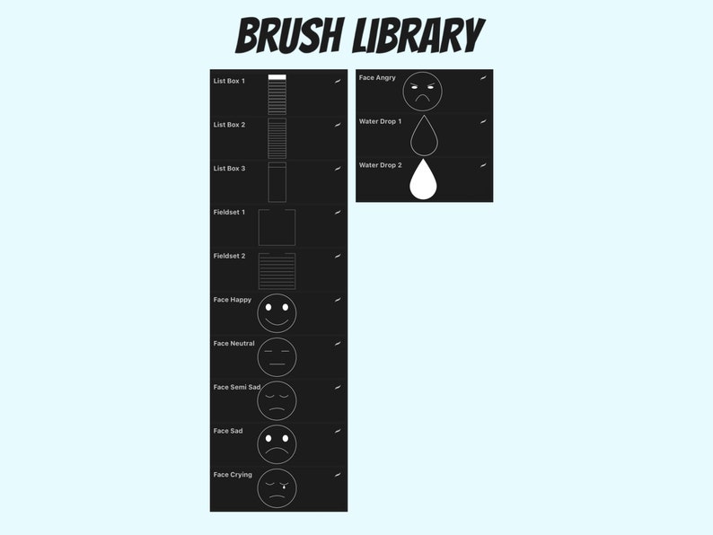53 Procreate Stamp Brushes Planner Layouts Grids Tables Etsy