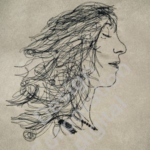 embroidery file woman&#39;s head