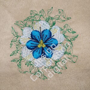 Flower with a slight 3D effect (without embroidering foam)