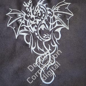 Embroidery file dragon outline