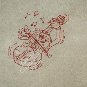 Embroidery file violin laughing