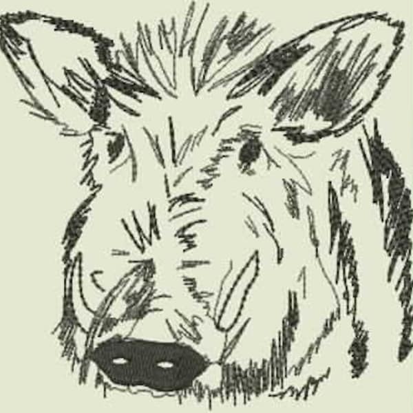 Embroidery file wild boar