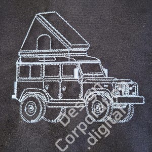 Embroidery file Jeep with roof tent