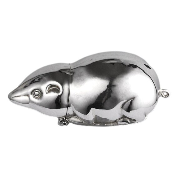 SILVER Vesta Case Novelty Match Box Animal MOUSE / RAT With Etsy