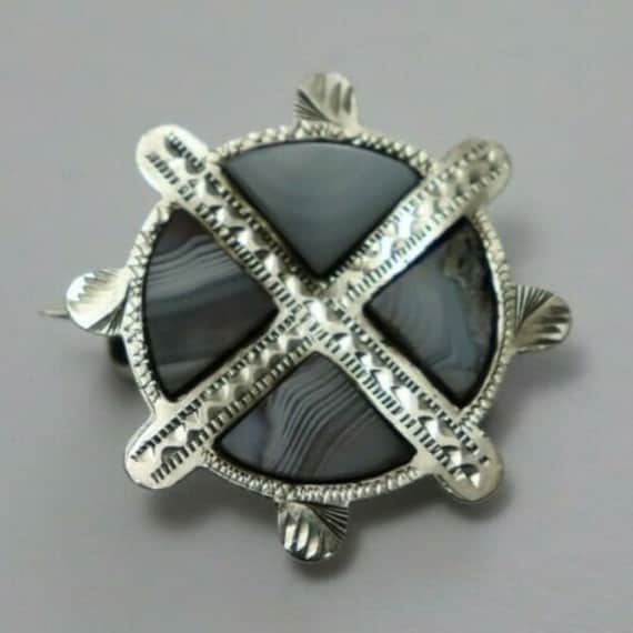 Antique Victorian Scottish Silver Montrose Agate B
