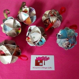 Recycelte Weihnachtskarte Christbaumkugel