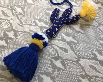 Large Cactus Embroidered Handmade Pompom Tassel Charm-Bag Accessorie-Key Chain-Craft Supply-Backpack Purse Gift for Her-Bohemian-Home Decor