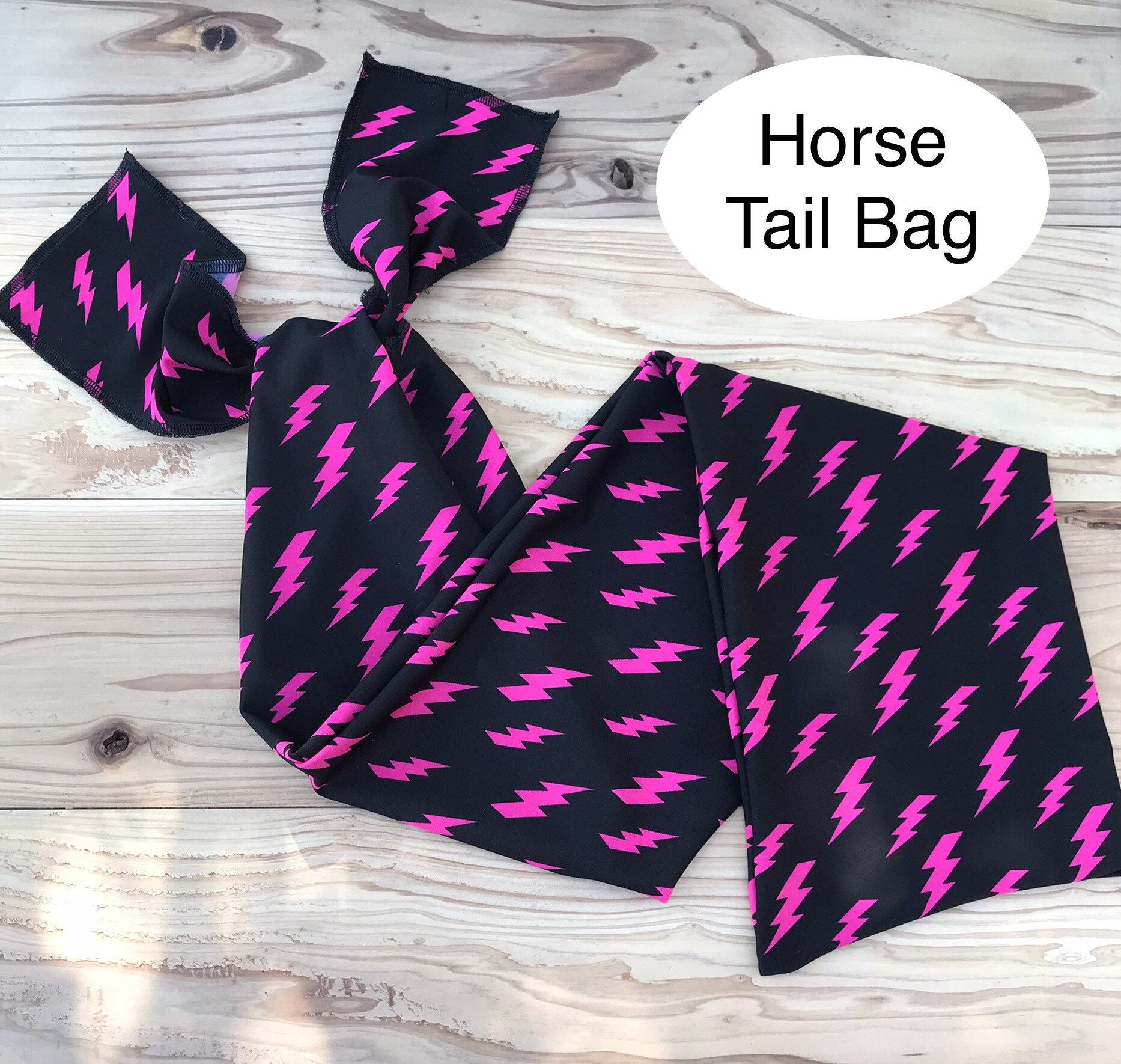Horse Tail Bag Lightning Bolt Tail Bag Show Horse Tail Bag Neon