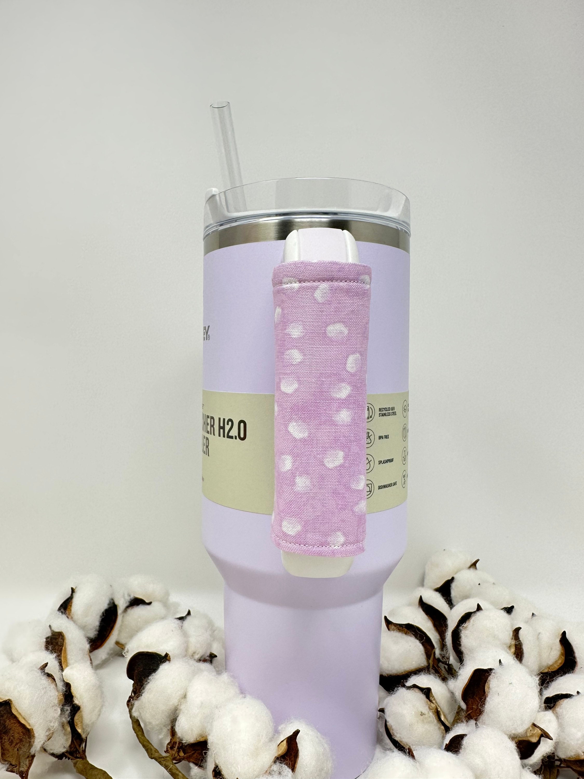Buy Stanley 40 Ounce Tumbler Light Purple Wisteria Dots Handle Cover,  Tumbler Handle Accessory, Water Bottle Handle Cover, Handle Coat Online in  India 