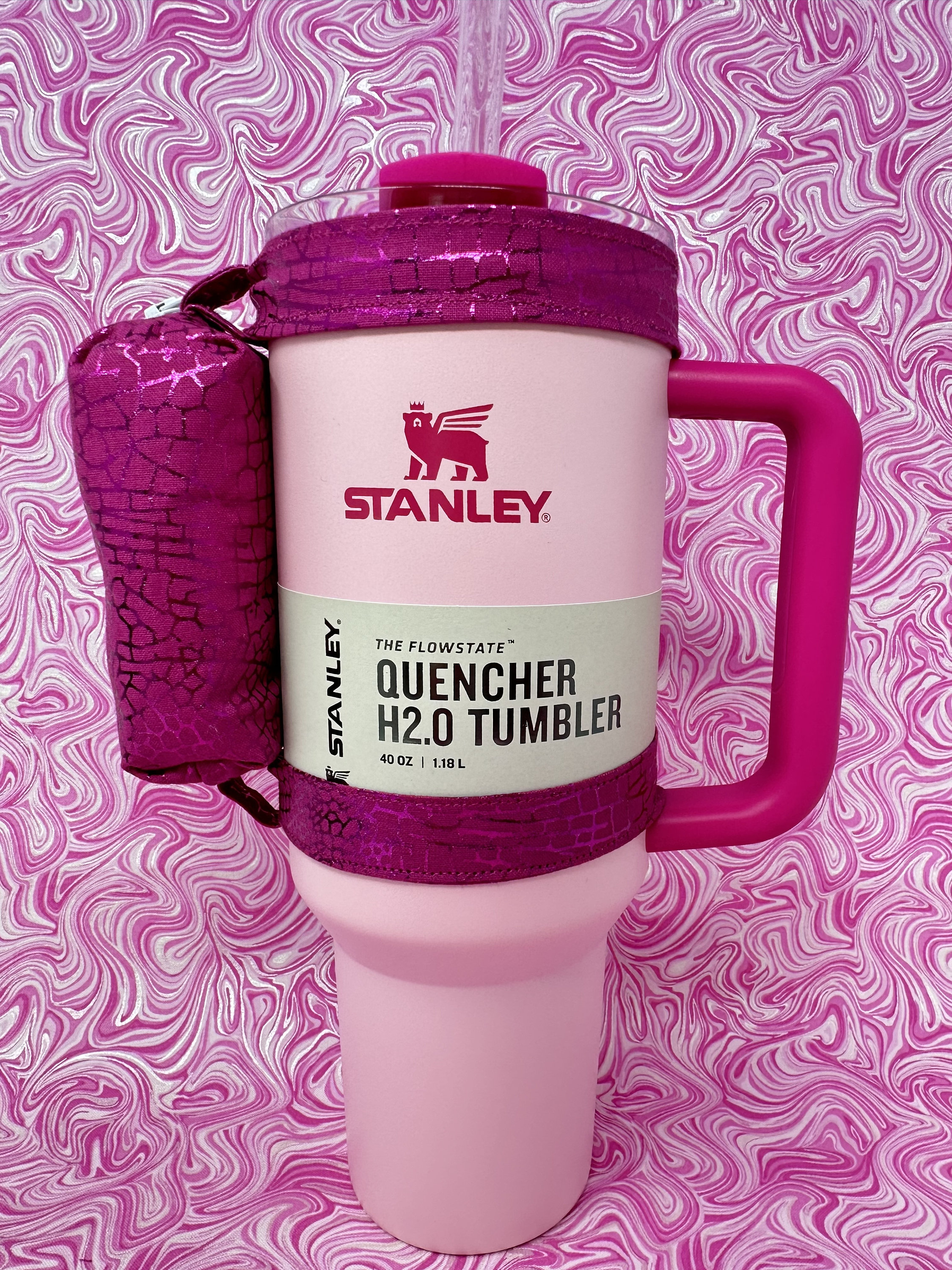 Stanley 40 Ounce Pink Ombre Foil Tumbler Zippered Pouch, Tumbler Backpack,  Tumbler Zippered Wallet, Water Bottle Pouch 