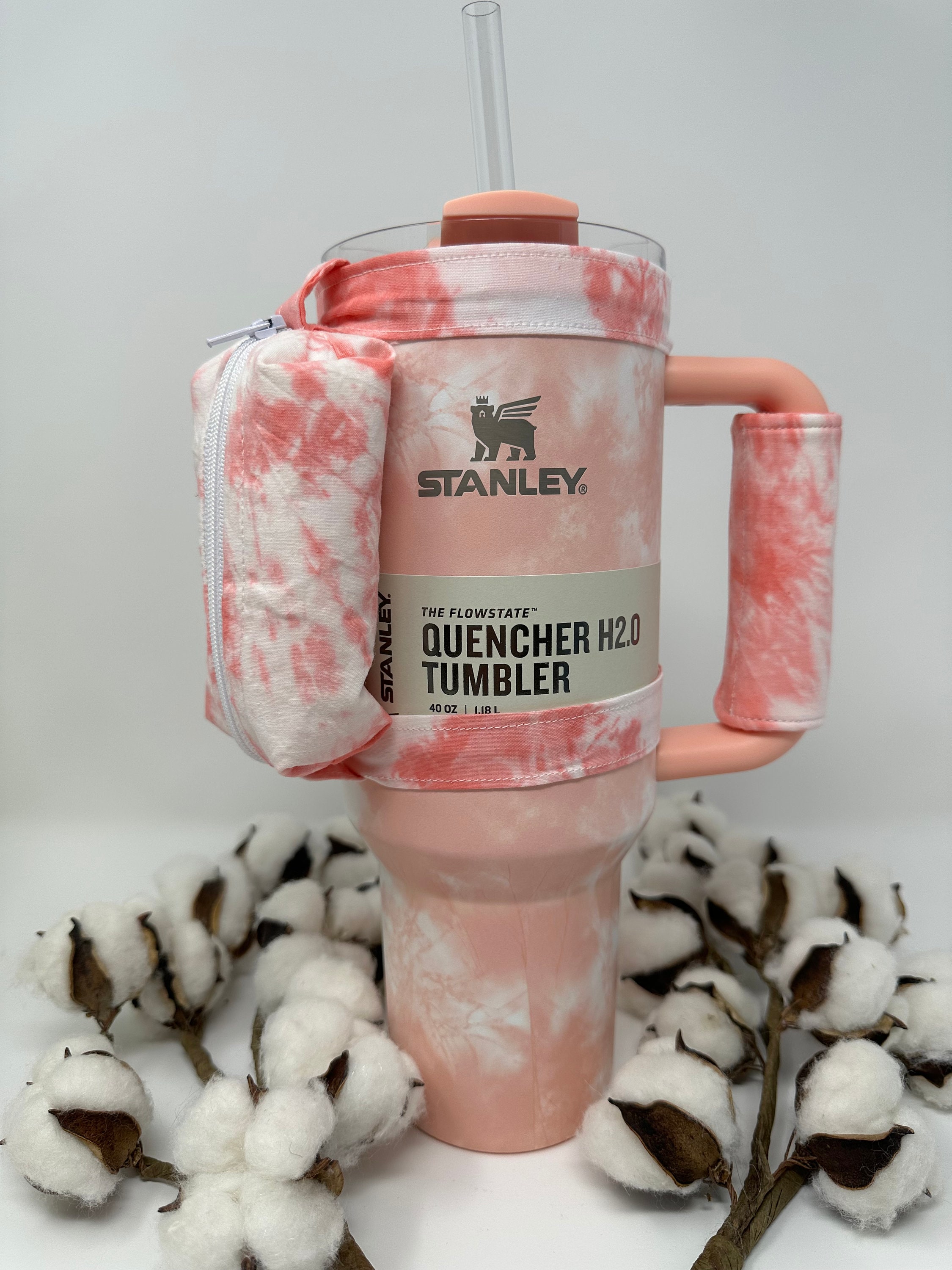 Authentic Exclusive Stanley 40oz. Quencher H2.0 Peach Tie-dye
