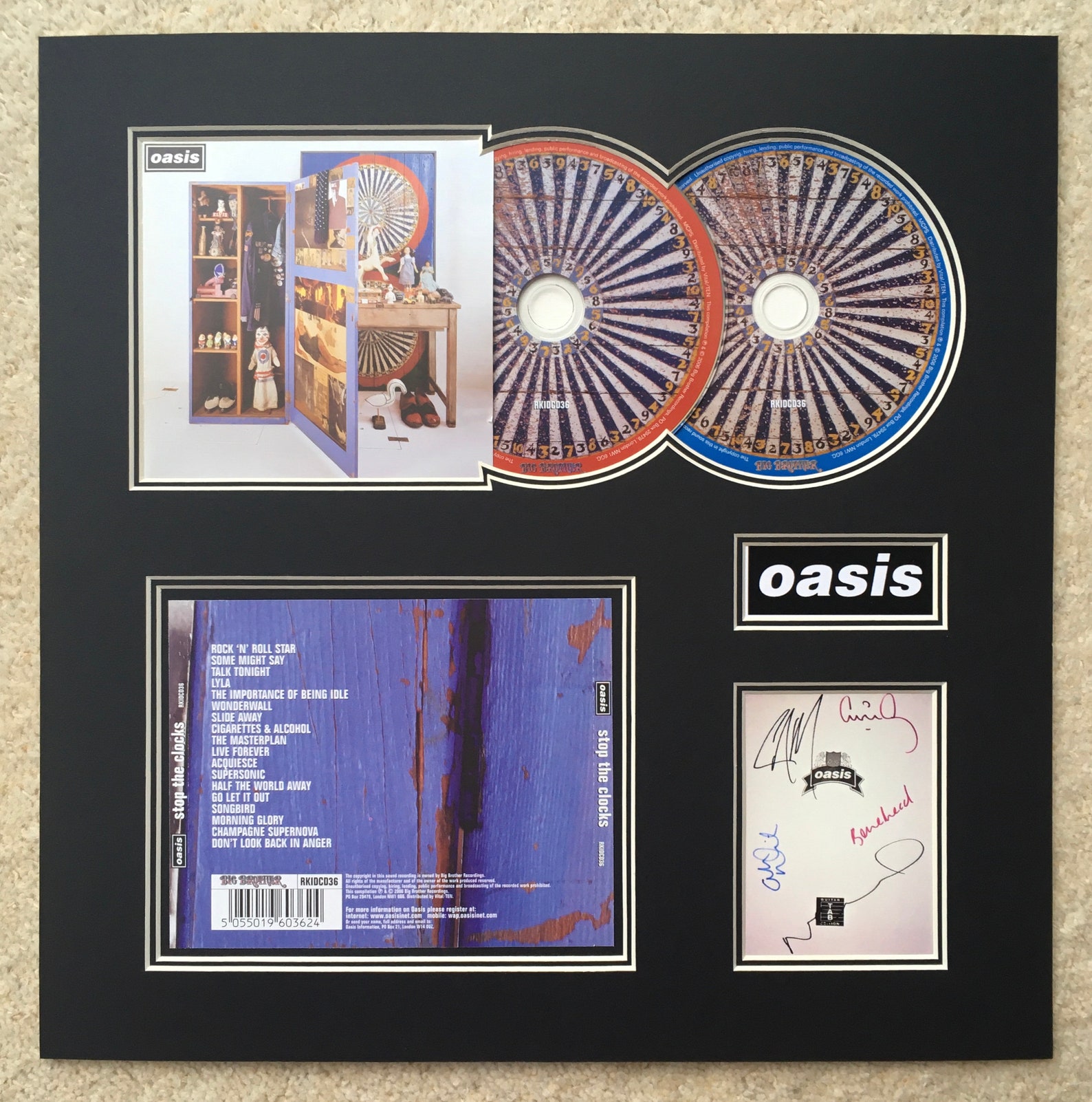 OASIS Signed Autographed Stop the Clocks Album Display Etsy