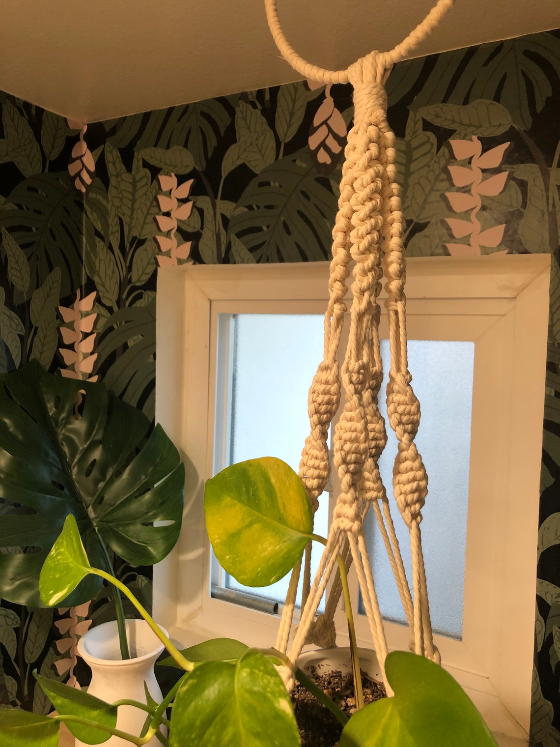 Macrame Plant Hanger Medium Ring Josephine Knot Etsy