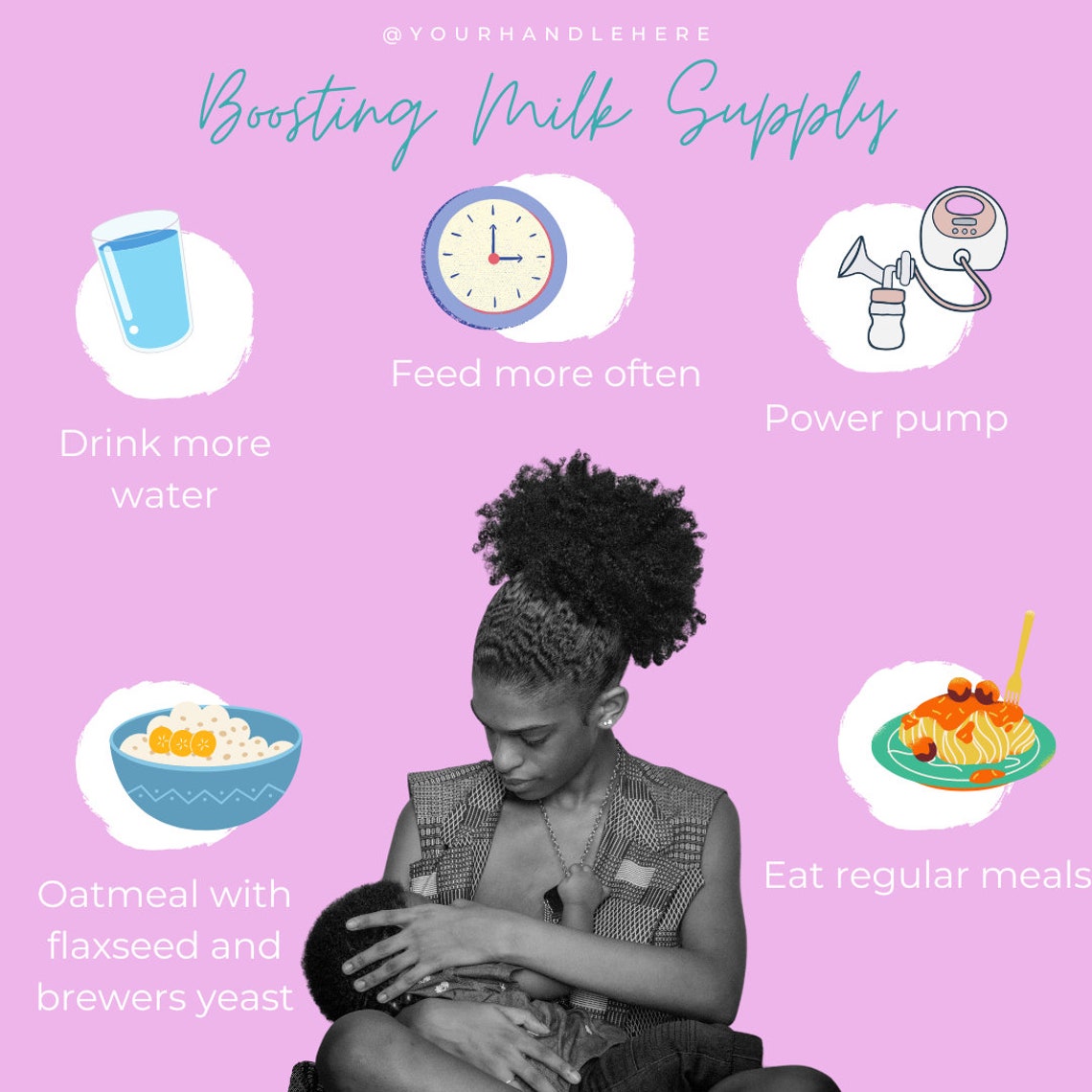 6 Months of Pre Written Social Media Content for Your Pregnancy, Birth