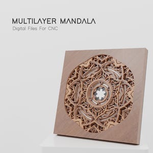 Multilayer 3D mandala Laser cut file | For wall art decor | Digital Download Svg, Ai, Dxf, Eps, Pdf formats