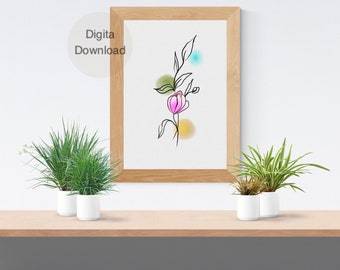 Arte di fiori fatti a mano_Arte della parete di decorazioni per la casa Stampa digitale