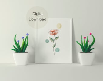 Arte di fiori fatti a mano_Arte della parete di decorazioni per la casa Stampa digitale