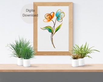 Arte di fiori fatti a mano_Arte della parete di decorazioni per la casa Stampa digitale