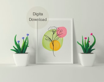 Arte di fiori fatti a mano_Arte della parete di decorazioni per la casa Stampa digitale