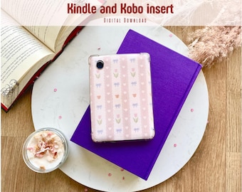 Papier peint imprimé Coquette pour liseuse électronique – Accessoire pastel pour Kindle et Kobo pour les amateurs de lecture