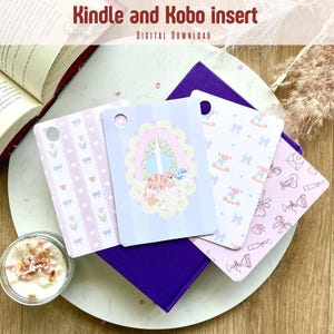 BUNDLE Printed Coquette Lamb and Bow E-Reader Insert – Cute Pastel Kindle or Kobo Cover for Book Lovers