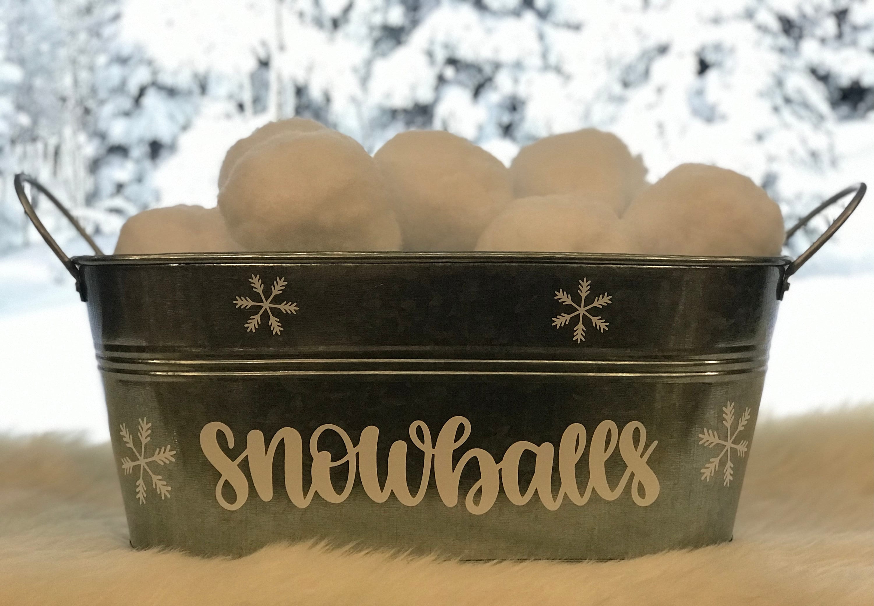 Personalized Snowball Bucket, Snowball Fight Decor - Etsy