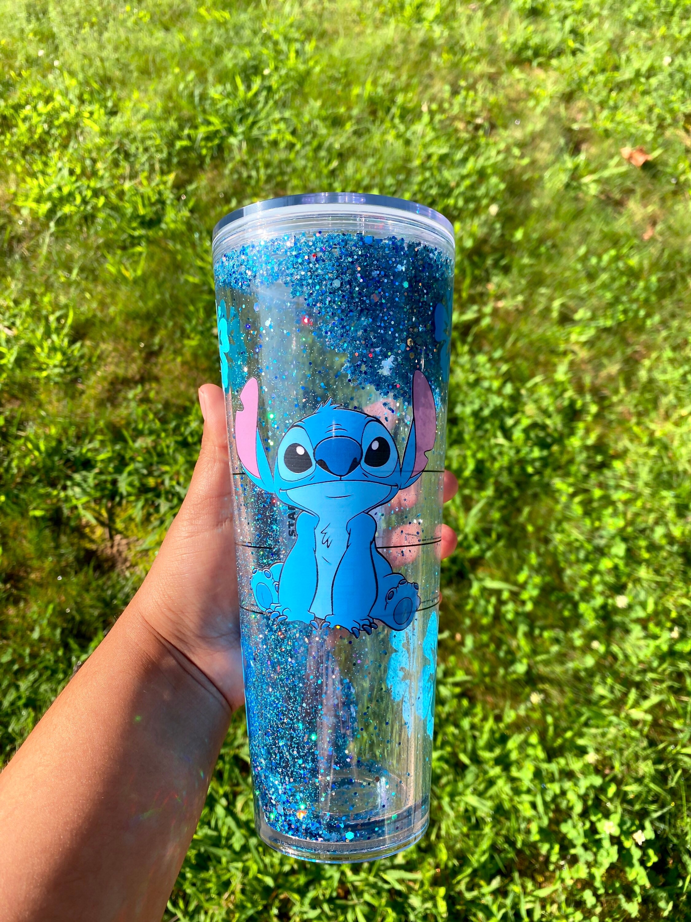 Stitch Starbucks Tumbler Custom Glitter Cup Sparkle Etsy