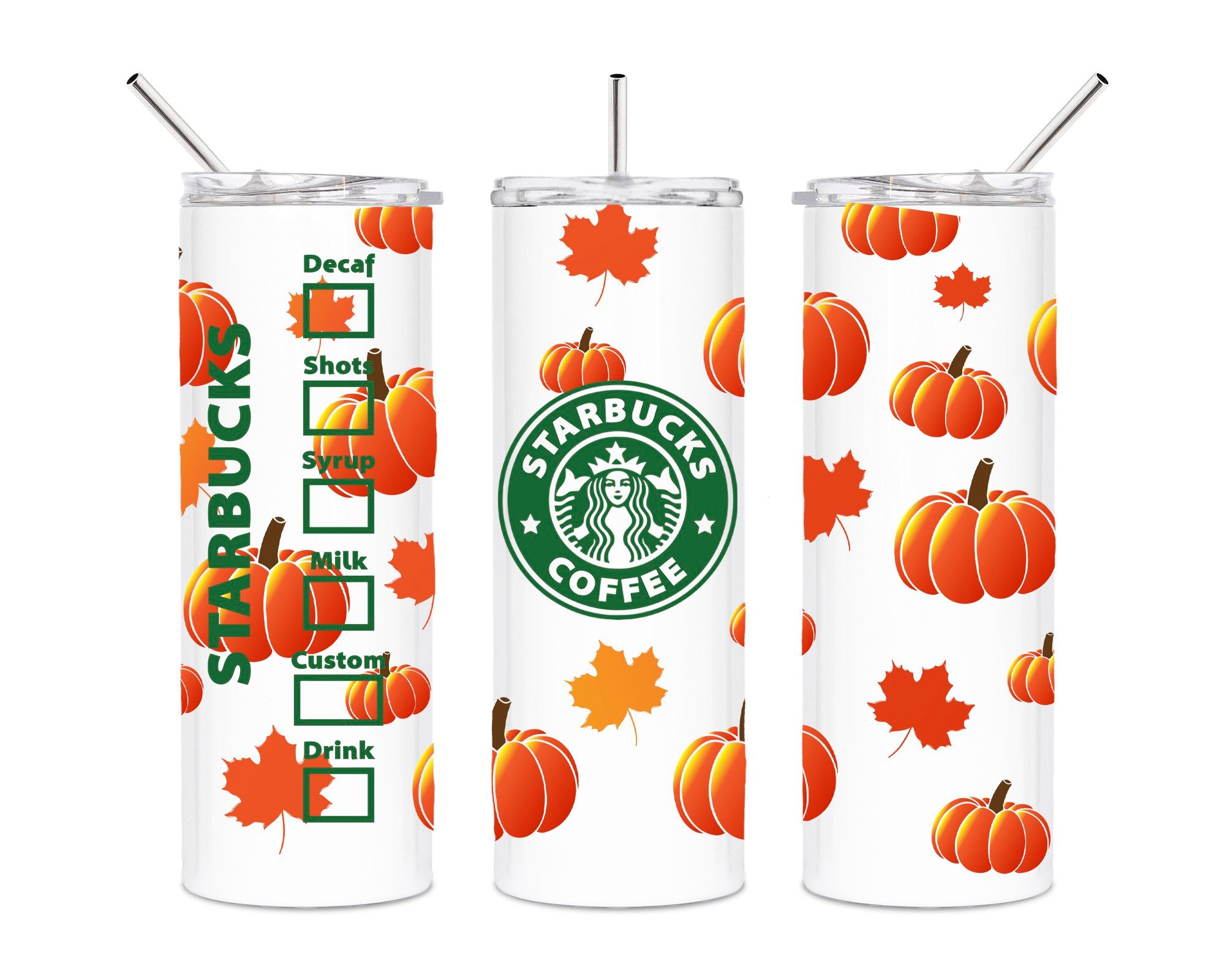 Starbucks Fall Tumbler Fall Skinny Tumbler Starbucks Etsy