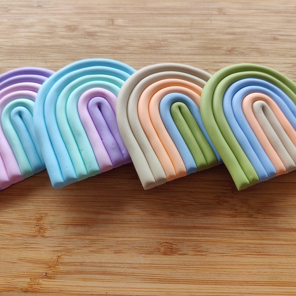 Coasters, cup coasters, glass coasters, polymer clay coasters, rainbow look