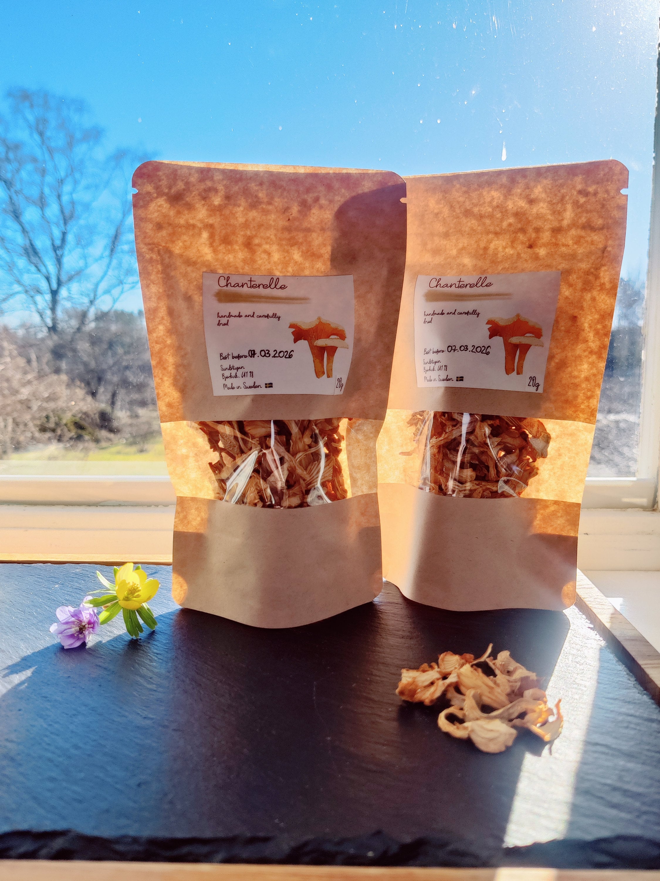 Dried Wild Chanterelles, Wild Chanterelles, Gently Dried, Handcollected, 1x 20g or 1x Set of 2x