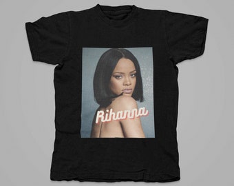 Unisex Estetica Premium Girocollo Vintage Rihanna T-shirt, Regalo di Compleanno