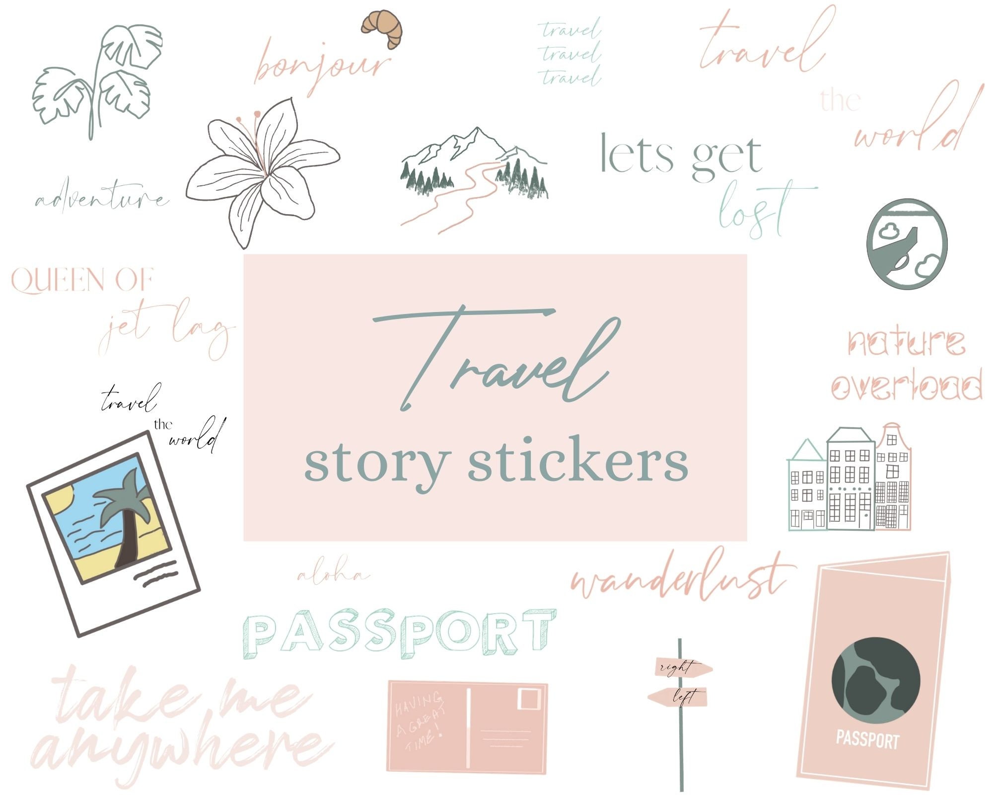 Travel Blogger Instagram Story Stickers Travel Instagram - Etsy