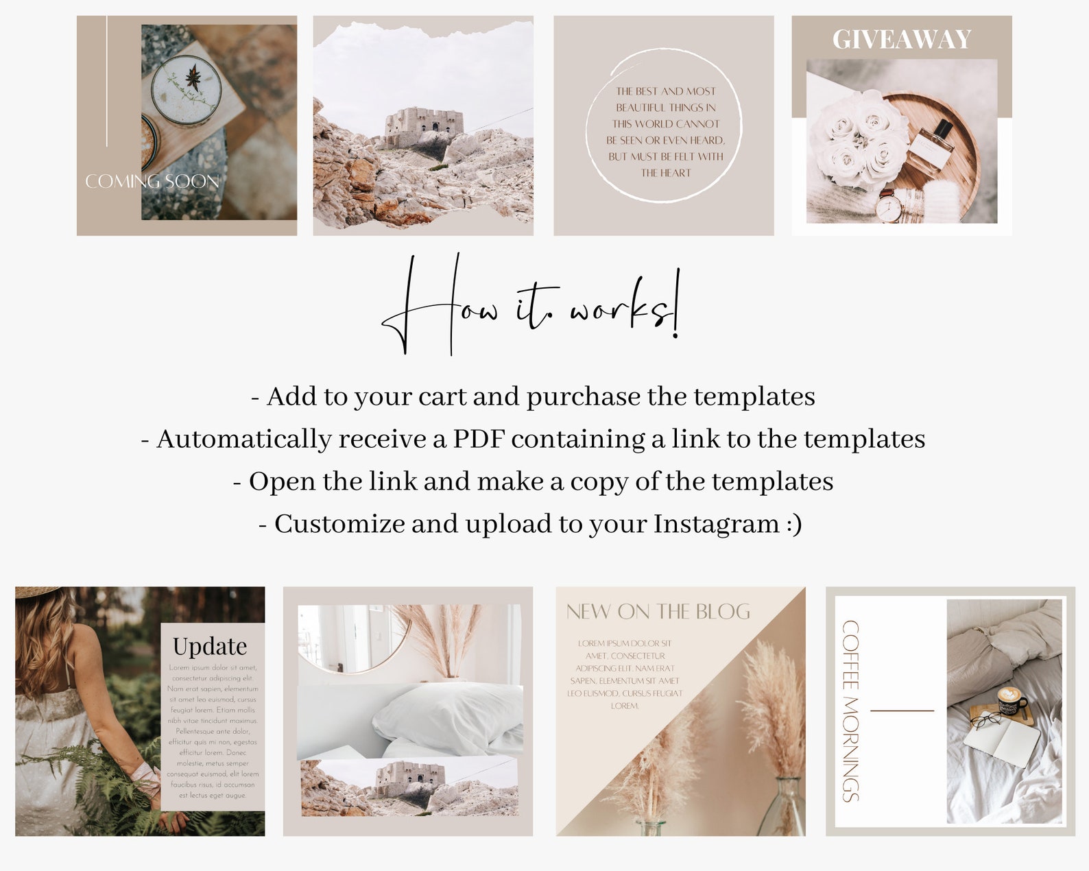 25 NUDE Instagram Templates for Canva Instagram Post - Etsy