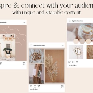 30 Boho Beige Instagram Templates for Canva Instagram Post - Etsy Canada