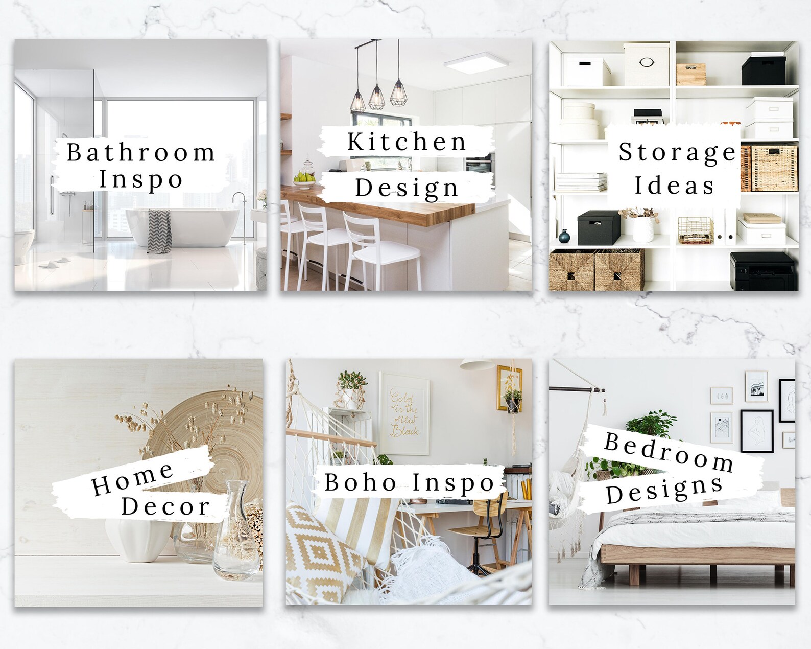 Home Decor Pinterest Board Covers Canva Pinterest Set Up Etsy