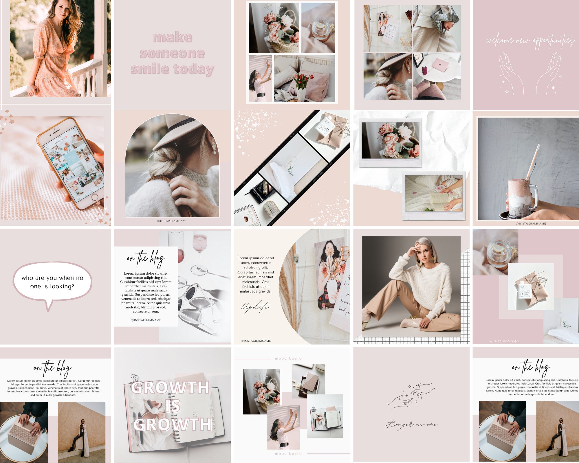 22 Delicate Instagram Templates for Canva Templates for | Etsy