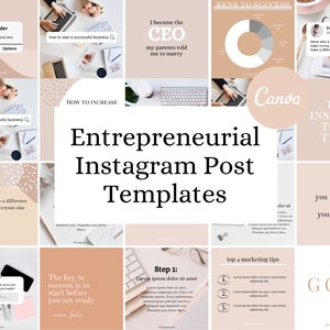 20 Entrepreneurial Instagram Marketing Templates | Social Media Templates | Branding Kit | Social Media Templates | Instagram Templates