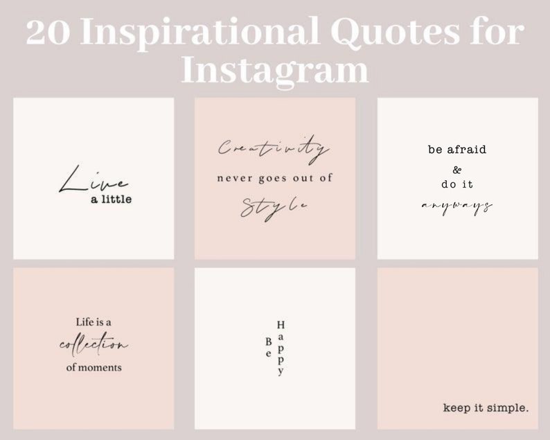 20 Inspirational Quotes for Instagram Instagram Post Quotes | Etsy