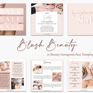 Blush Beauty Social Media Templates | Price Instagram Template |  Canva Template | Salon Spa Price Sheet | Nail Lash Template